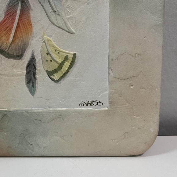 Original 3D Feather Mixed Media Art Signed CANALES Textured Wall Decor - Picture 2 of 13